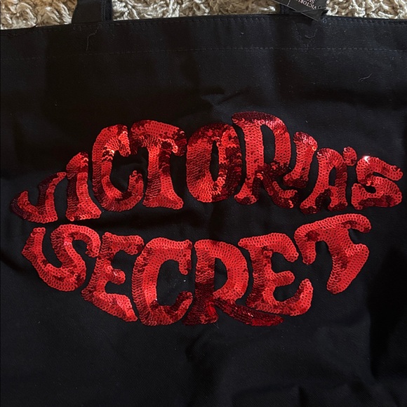 Victoria's Secret Black Tote with Red Accents - Picture 2 of 7